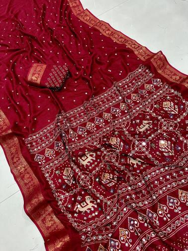 Vastrangan mirror work saree in surat